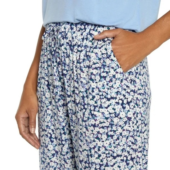 GAP Floral Print Pajama Pants - Blue and White - Picture 1 of 10